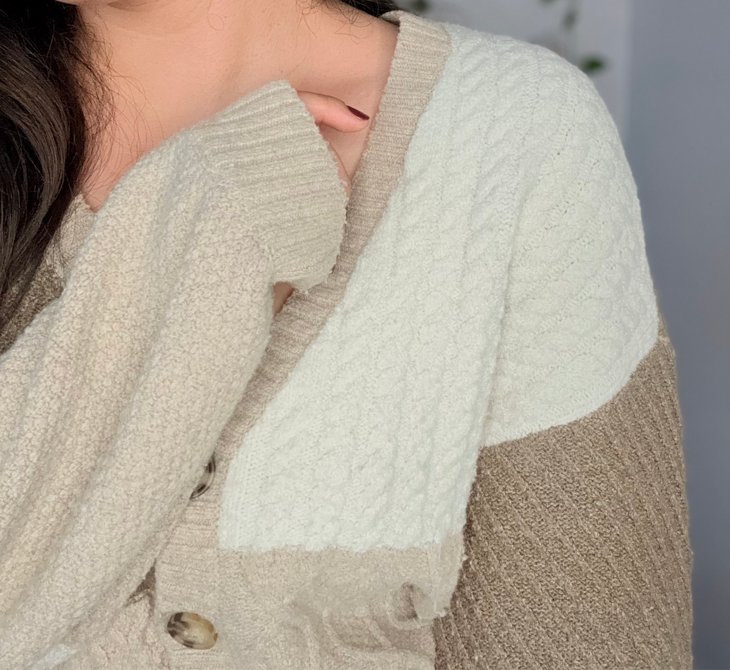 Cozy Latte Knit Cardigan